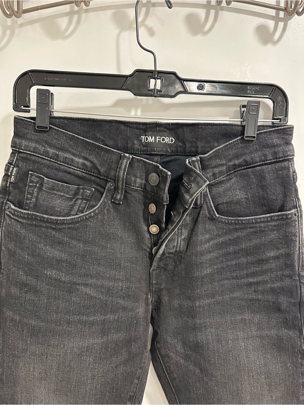 Tom Ford Men’s Black Washed Slim Fit Jeans